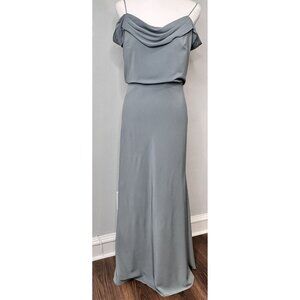 Jenny Yoo Collection Sabine Off the Shoulder Size 6 Gray Bridesmaid Maxi Dress